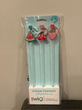 Swig Life Fruit Salad Straw Toppers with Protective Caps (Set of 3)